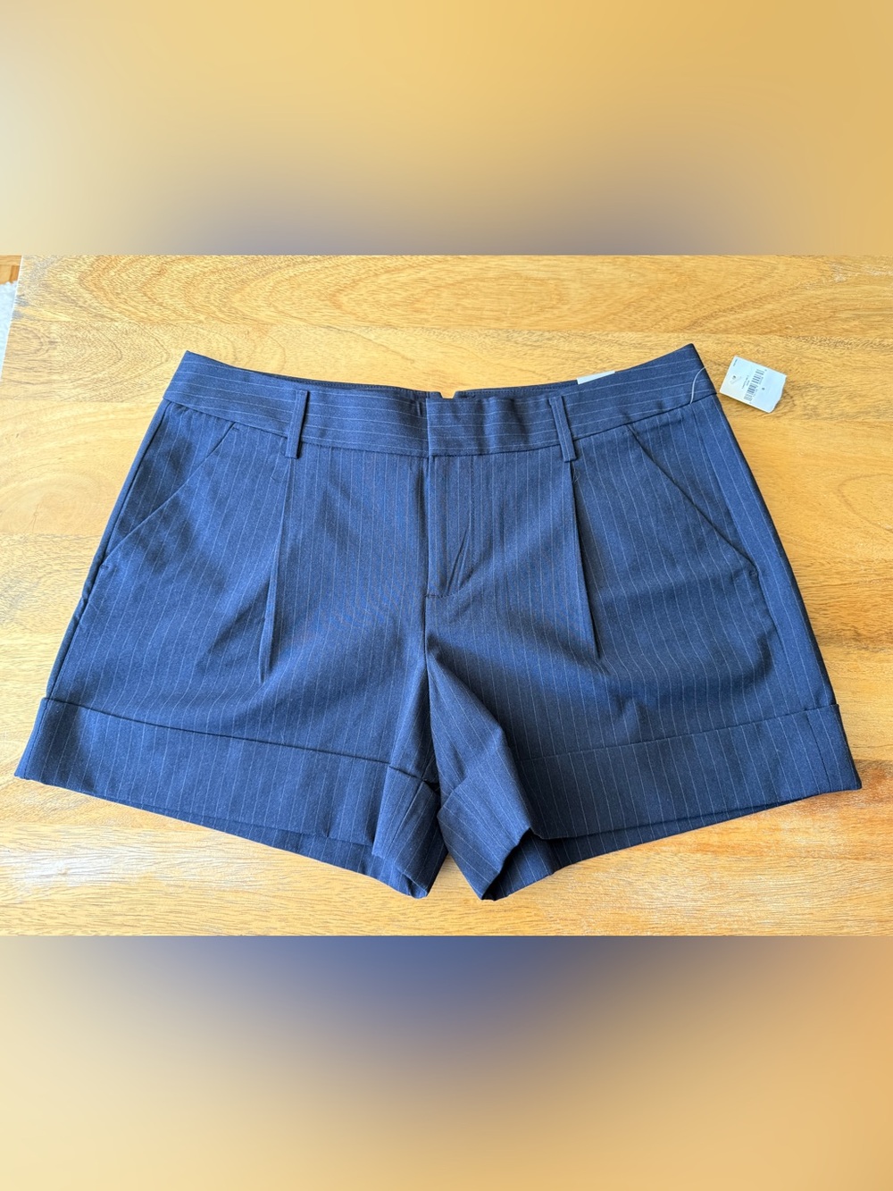 Gap Navy White Pinstripe Trouser Shorts- Size 8
